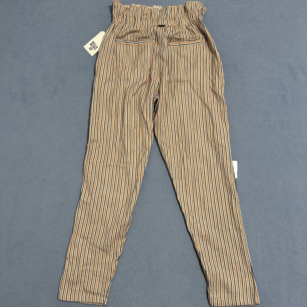 BILLABONG Desert Adventure Striped Pants Size Small Brown Waist Stripped Preppy - Picture 2 of 14